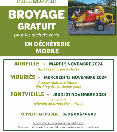 Broyage gratuit pour les déchets verts en déchèterie mobile