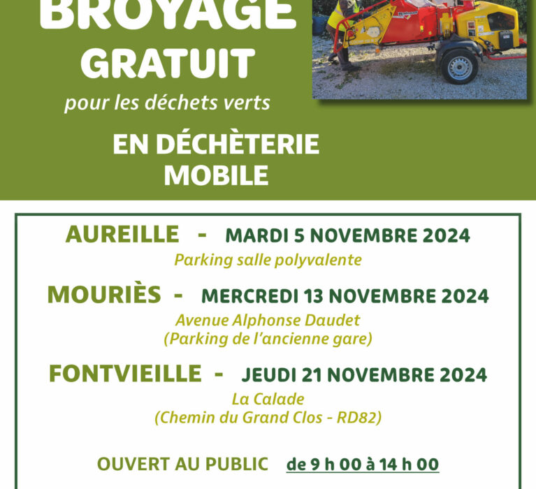 Broyage gratuit pour les déchets verts en déchèterie mobile