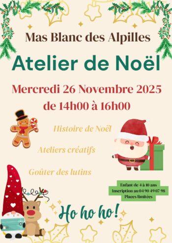 ATELIER DE NOEL 26 NOVEMBRE BIBLIOTHEQUE