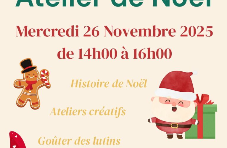 ATELIER DE NOEL 26 NOVEMBRE BIBLIOTHEQUE