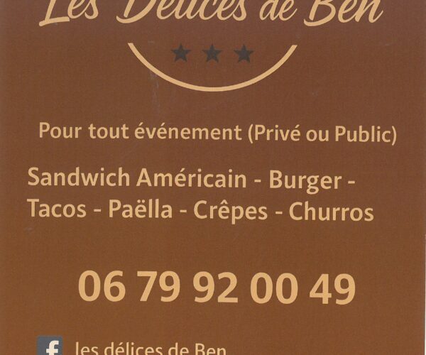 Retrouvez LES DÉLICES DE BEN dès le mardi 9 décembre et tous les mardis soir suivant sur la Place de la Mairie !