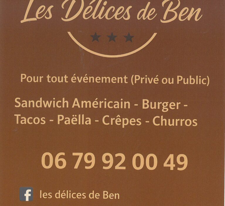 Retrouvez LES DÉLICES DE BEN dès le mardi 9 décembre et tous les mardis soir suivant sur la Place de la Mairie !